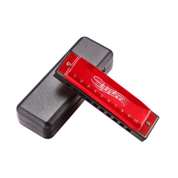 口オルガンポータブル教材 10 穴ハーモニカトラベルステージファミリーレッド