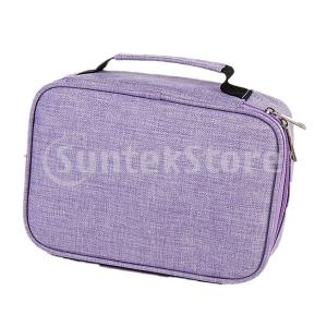 72スロット色鉛筆ケース大容量ジッパーペン筆箱紫