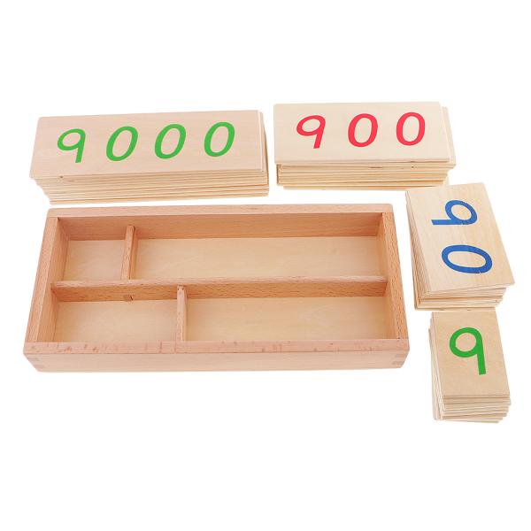 ビーチウッドモンテッソーリ数学カウント学習教育玩具1-9000番号カード