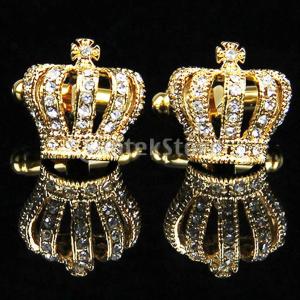 ヴィンテージクラウンカフスボタンクリスマスカフリンクス結婚式シャツスーツボタン