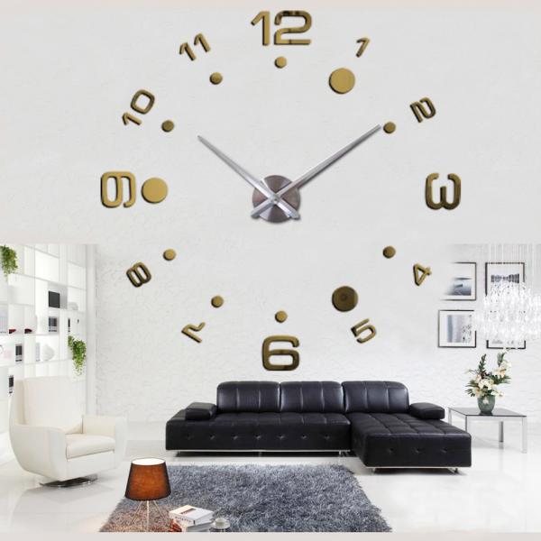現代の大規模な3D壁時計番号文字DIYミラーステッカー時計オフィス家の装飾ギフト