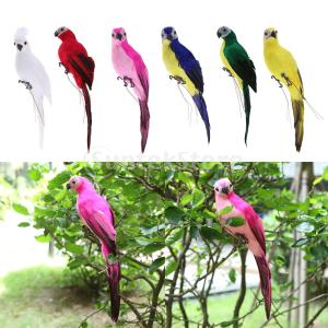 全6色 現実的 オウム 鳥の置物 人工羽根 インテリア 庭の装飾 ガーデン オーナメント 小道具｜stk-shop