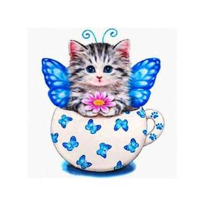 5D ダイヤモンドペインティングキット DIY 壁 家 装飾 初心者 漫画猫 全5色