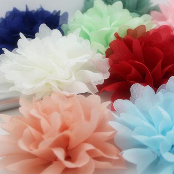 5個  人工 シフォン 綺麗 美しい 造花 DIY 髪飾り花 服 装飾花 多目的 多色選べる