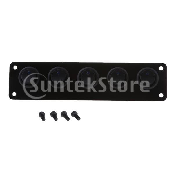 5ギャング12-24vオン/オフラウンドロッカートグルスイッチパネルは.海洋のために導かれた