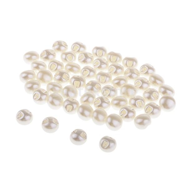 50個の真珠のボタン縫製のための白い縫製ボタンdiy scrapbooking