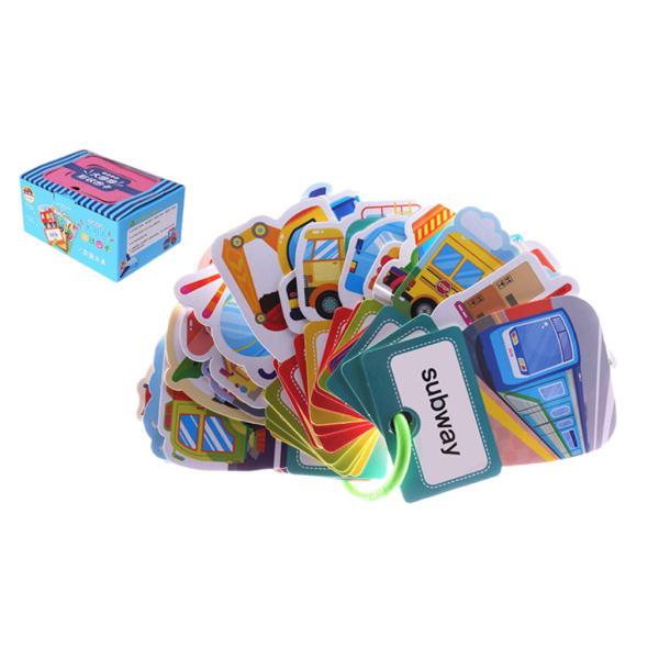 英語 カード ワードカード フラッシュカード 野菜 果物 知育玩具 収納リング付き 両面 全4種