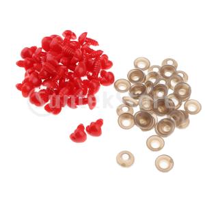 2色 100点 プラスチック 安全目 鼻模型 DIY用品 ぬいぐるみ作り用