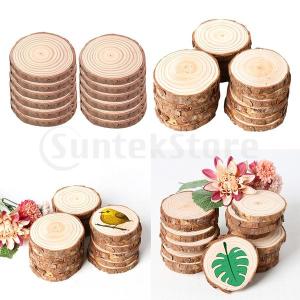未完成 装飾用木材チップ 木片 木材チップ 木製スライス 丸い 天然木 DIY テーブル番号 20/10個入り 全2選択