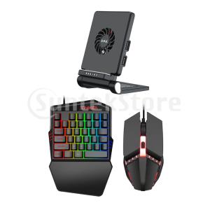 35キーバックライトゲーミングキーおよびマウスセットUSB有線.冷却ブラケットに適用Phones Tablet