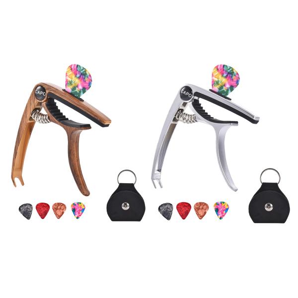 メタルユニバーサルギターカポ無料5ピックにエレリックギターマンドリンパーツ