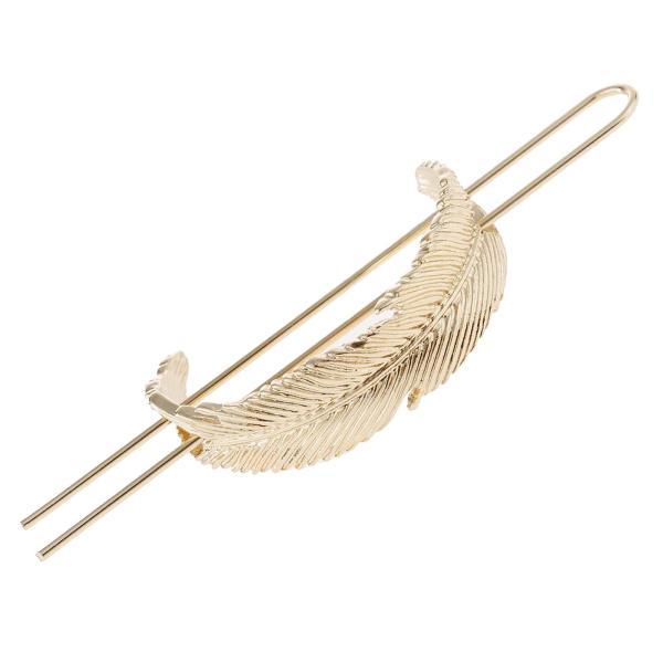 アロイフェザーセミサークルヘアスティックヘアカフ.女性用ヘアパンホルダー.結婚披露宴デイリーヘアアク...