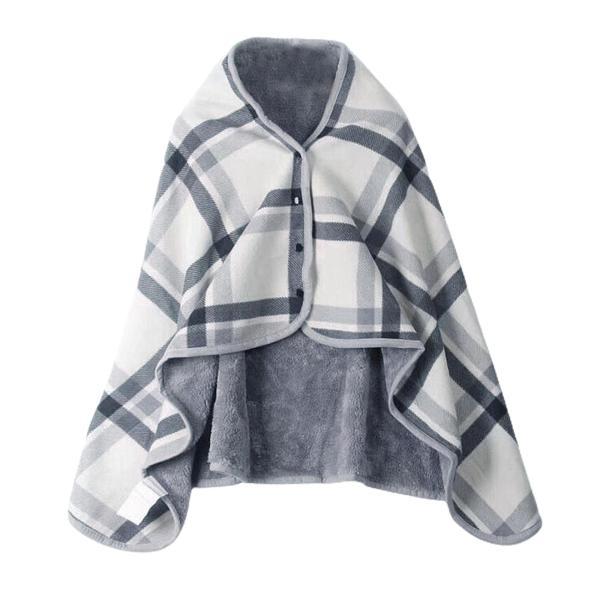 フランネルウェアラブルショールブランケットボタン留め具80x130cmオールシーズン利用可能