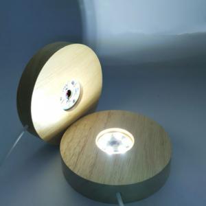Ledライトディスプレイベース木製点灯スタンド丸型ランプ夜の光ベースホルダーdiyクリスタルアクリル