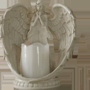 メモリアルギフトのティーライトキャンドルホルダー同情ギフト、ちらつきledキャンドル、天使像と彫刻家キャビネットルームのインテリア、記念ギフ