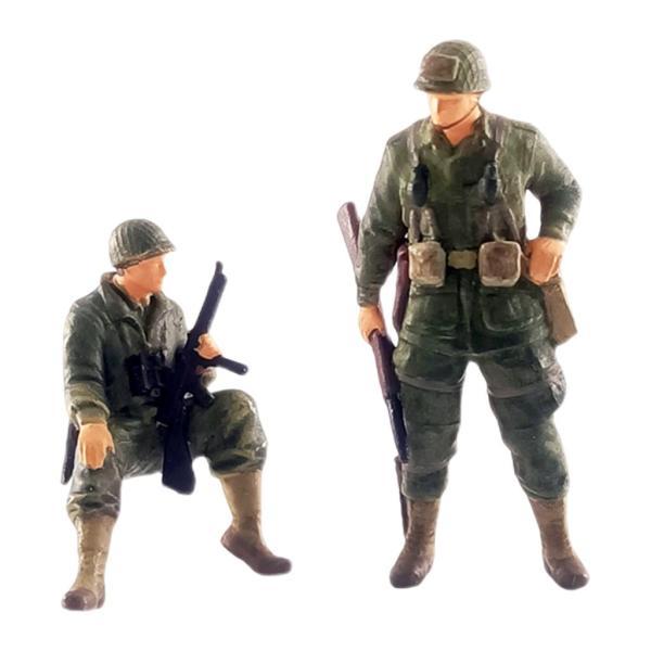 2x手描きのキャラクターミニチュア小さな装甲力男性PVC人々通りの建物砂テーブルレイアウトジオラマ子...