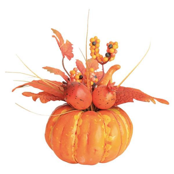 ハロウィーンの人工カボチャ小麦の耳ザクロのアレンジメント収穫ホーム感謝祭のセンターピースクリスマス秋...