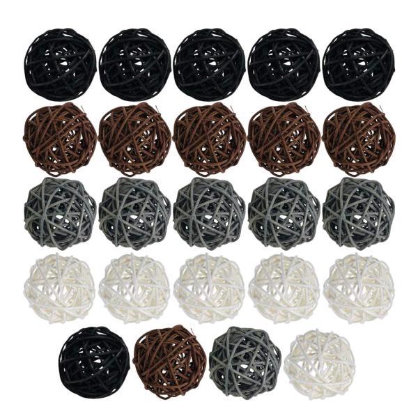 24/15個混合天然籐籐ボール手作り装飾工芸品結婚式のテーブルセンターピースボウルクリスマスホームア...