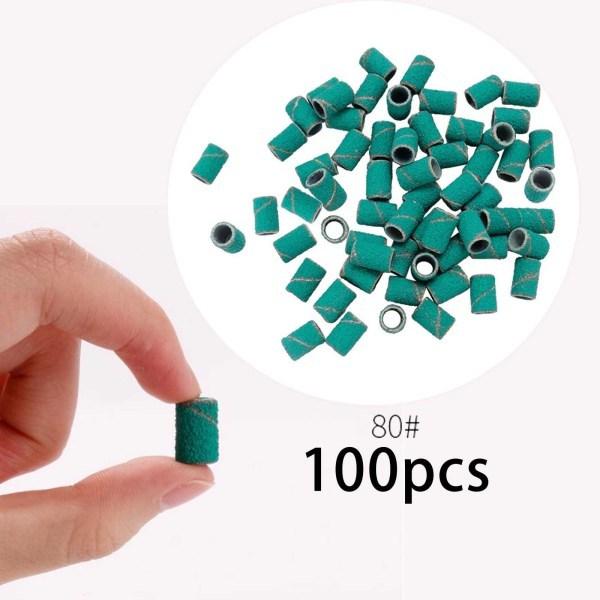 100個/パックサンディングバンド、電動ポリッシュ除去サンドサークル、ネイルドリルビットアクセサリー...