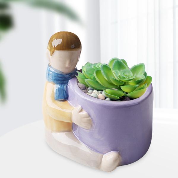 Succulents Plants Planter、Ceramic Cat Plant Pots、C...