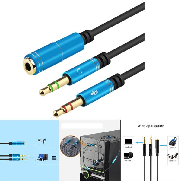 スプリッターオーディオケーブル、0.3M AUXケーブル、3.5mmオス-2メスジャックヘッドフォン...