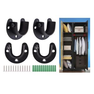 4個のステンレス鋼クローゼットロッドホルダーセ...の詳細画像5