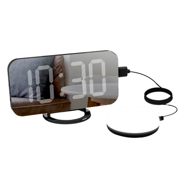6.5インチ大型LEDディスプレイを振動させるヘビースリーパー用ミラー目覚まし時計