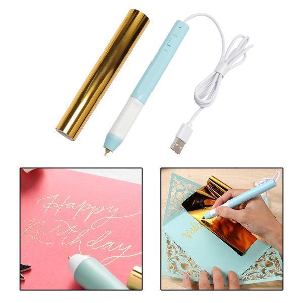 ホットフォイルペンUSBパワードカードメイキング手書きエンボスツールレザー1.5mm
