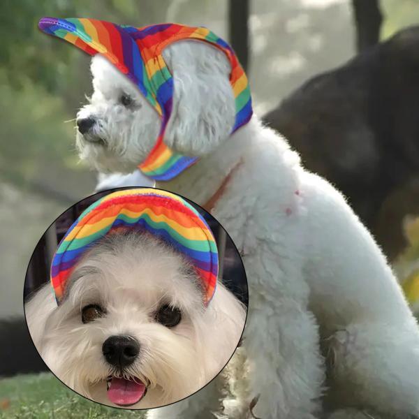 犬用野球帽 調節可能なサンボンネットバイザー帽子 ペットの耳の穴 日焼け止め帽子 アウトドアスポーツ...