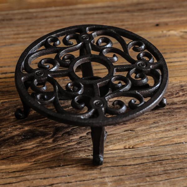 素朴な鋳鉄ティーポット ウォーマー コーヒー  スープ ヒーター ディッシュ カップ ヒーター ヤー...