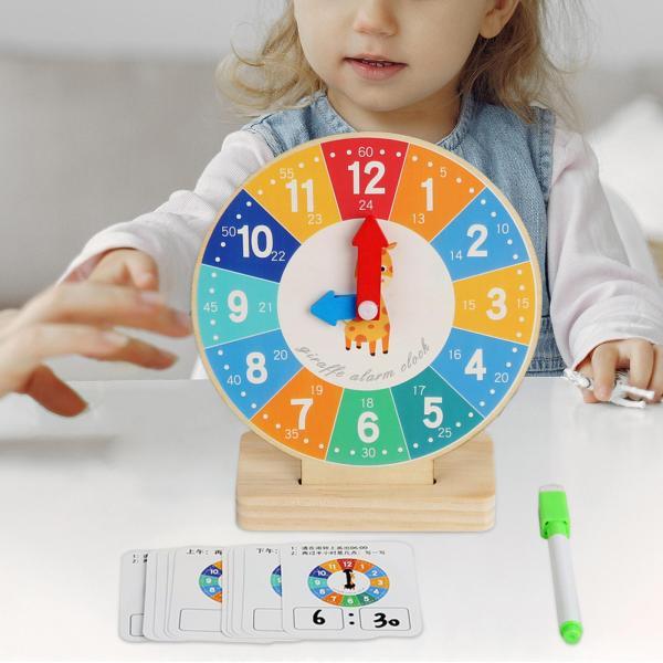 感覚玩具 子供教育時計 運動能力教育ギフト 誕生日プレゼント 木製時計おもちゃ モンテッソーリおもち...