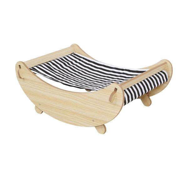 猫用ハンモックスイングベッド、猫用ロッキングチェアラウンジャー、木製高架スリーピングチェア、犬用ロッ...