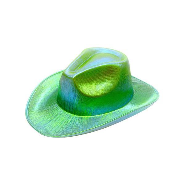 カウボーイパーティーハットライトアップホログラフィックレイブキャップコスチュームアクセサリーおかしい...