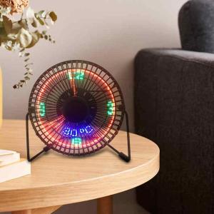 USB LED クロックファン リアルタイム表示機能付き オフィス