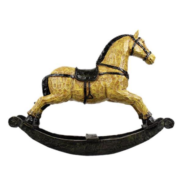ロッキングホース オーナメント 馬の置物 北欧写真小道具 樹脂馬の彫刻 デスクオーナメント カフェ ...