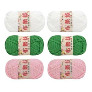 6x 編み糸セット分厚い糸かぎ針編み DIY カーペット糸重量糸スパゲッティ糸生地布糸子供用クラフトバスケット