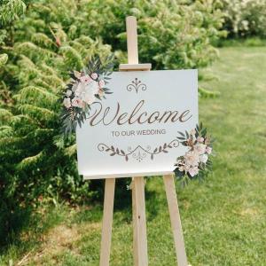 2 個の造花の盗品結婚式のアーチの花緑の葉素朴...の詳細画像3