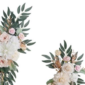 2 個の造花の盗品結婚式のアーチの花緑の葉素朴...の詳細画像4
