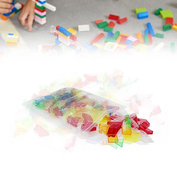 180個の半透明中空パターンブロック形状ゲーム知育玩具、3歳以上の子供向けの組み立てゲーム形状操作ツ...