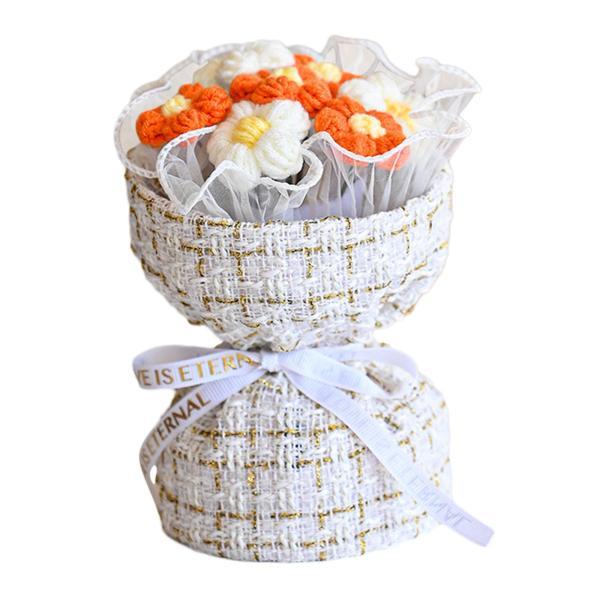 かぎ針編みの花束 造花 家庭装飾 母の日ギフト 教師の日 感謝祭用 手作りニットブーケ