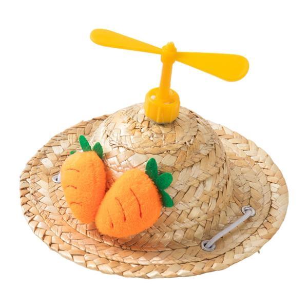 ペット用麦わら帽子 ペットアクセサリー 帽子 小道具 愛らしい猫用帽子 装飾 犬用帽子 犬用サンハッ...