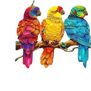 鳥の窓吊り飾り ワイヤー上の多色の鳥 素敵な多...の詳細画像4
