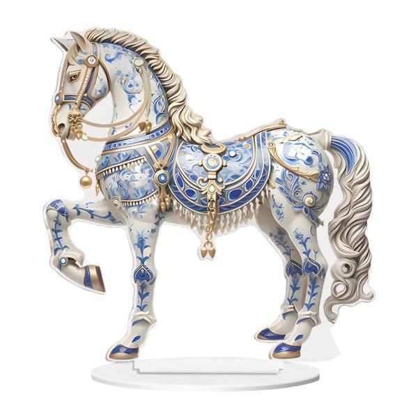 2D 馬の形のアクリルサイン像スタンドアクセント置物彫刻暖炉リビングルームキャビネット本棚デスクトッ...