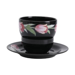 ティーカップとソーサーセット、花柄コーヒーカップ、プレートセット、ホームギフト、お手入れ簡単200ml容量の磁器ティーカップ、コーヒーマグ