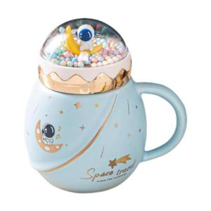 かわいい宇宙飛行士カップ、セラミックコーヒーマグ、モーニングマグ、ノベルティマグ、プラネットマグ、スペースマグ、女の子、男の子、友人、女性、子供の誕生