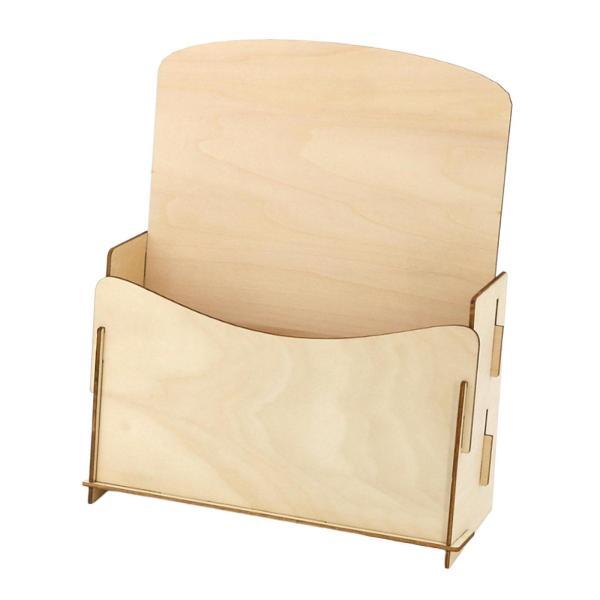 デスクトップオーガナイザーラック木製パンフレットホルダー取り外し可能なモダンなグリーティングカードデ...