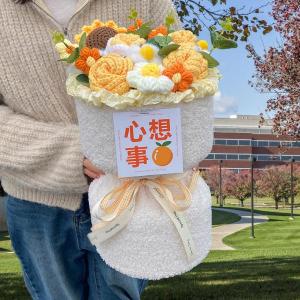 ひまわり編み花かぎ針編み花花束母の日の贈り物編...の詳細画像2