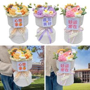 ひまわり編み花かぎ針編み花花束母の日の贈り物編...の詳細画像5