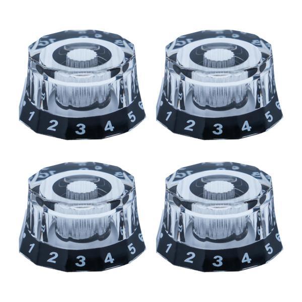 4ピースギターノブLPエレクトリックギターノブアクリルポテンショメータノブユニバーサルベースノブ修理...