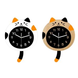 猫の壁掛け時計 壁掛け式 カチカチ音がしない ...の詳細画像2